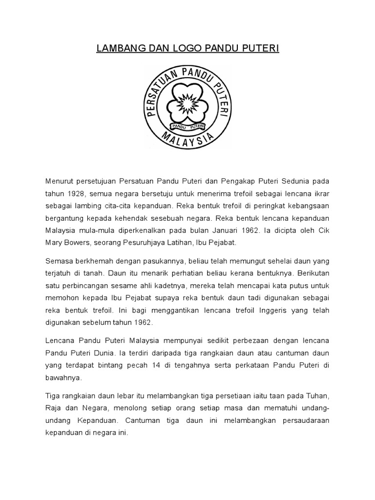 Lambang Dan Logo Pandu Puteri Pdf