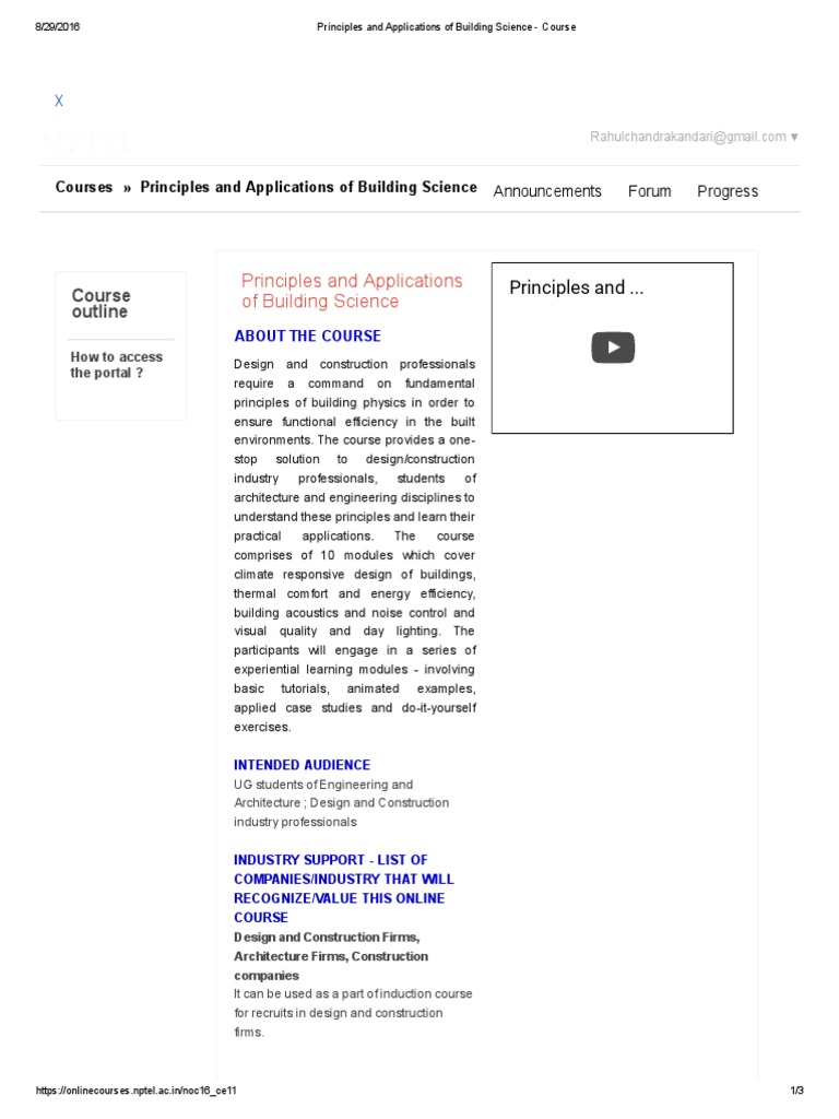 Principles and Applications of Building Science - Course | PDF | Design ...