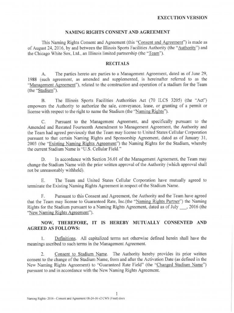 Naming Rights Consent and Agreement and Resolution 17-02 - Executed | PDF