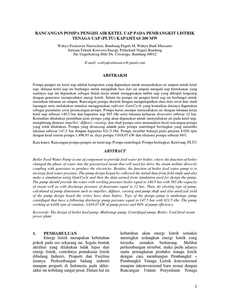 Boiler Feed Water Pump PDF