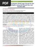 Novel Adaptive Hold Logic Circuit for the Multiplier using Add Round Key and Parallel AES