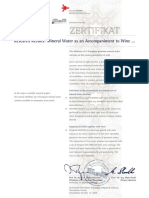 Geisenheim Selters Certificate