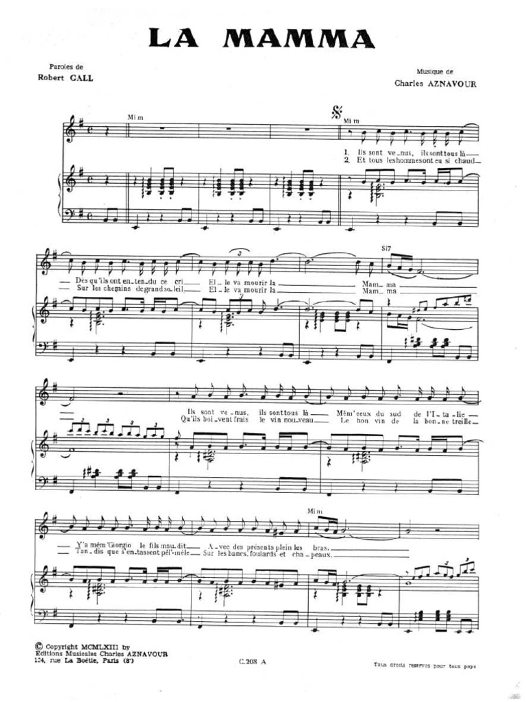 Aznavour La Mamma | PDF | Entertainment (General), image size:768x1024
