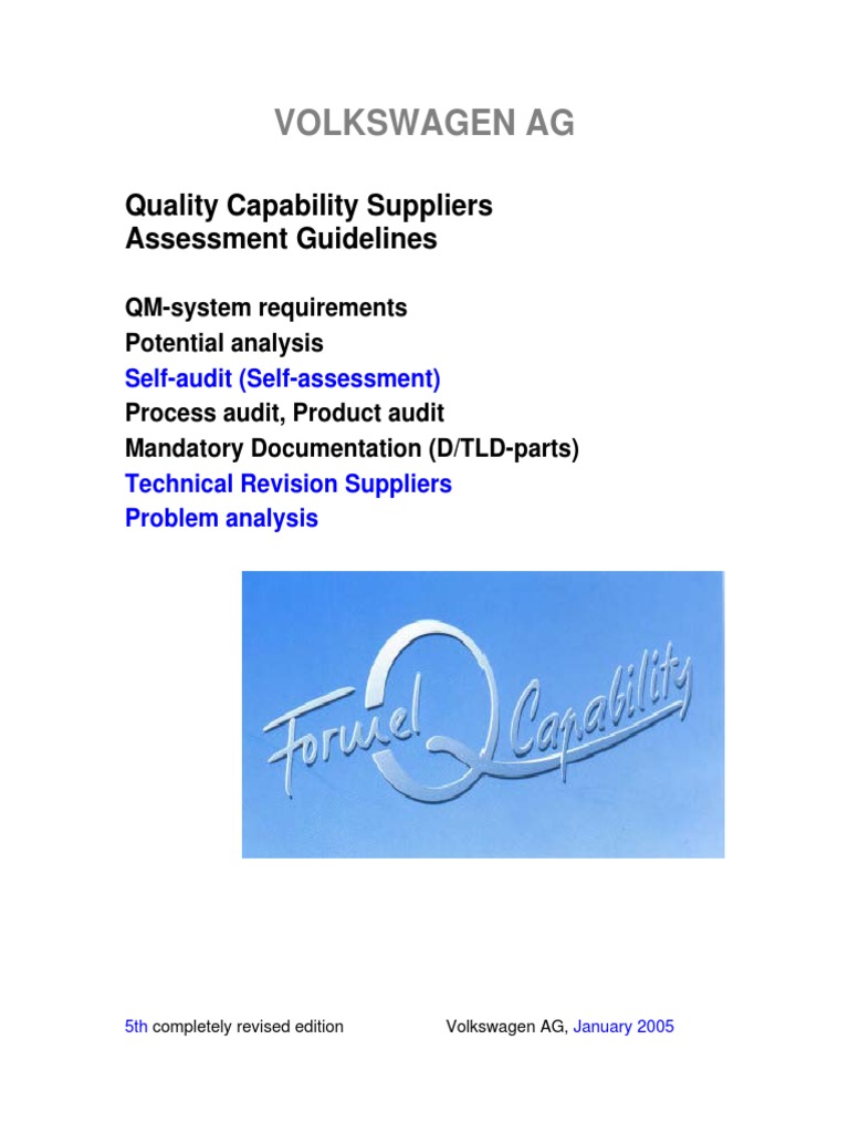 VDA Standard - VW PDF | PDF | Quality Management | Quality Management ...