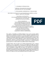 II Congreso Internacional de Izquierdas, Cultura Política y Movimientos Sociales en Colombia