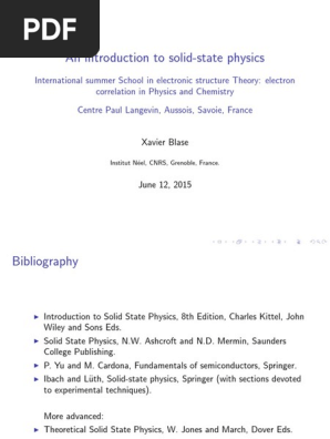 Introduction To Solid State Physics Notes Crystal - 