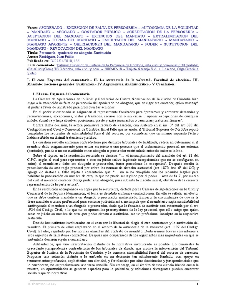 Sustitución letrada en mandato judicial | PDF | Ley procesal ...