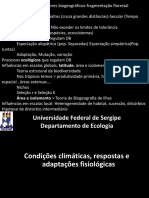 Aula 3 - Condições Climáticas, Respostas e Adaptações Fisiológicas