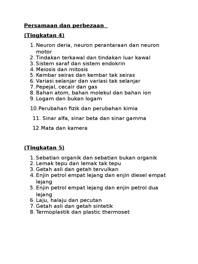 Persamaan Dan Perbezaan Pdf