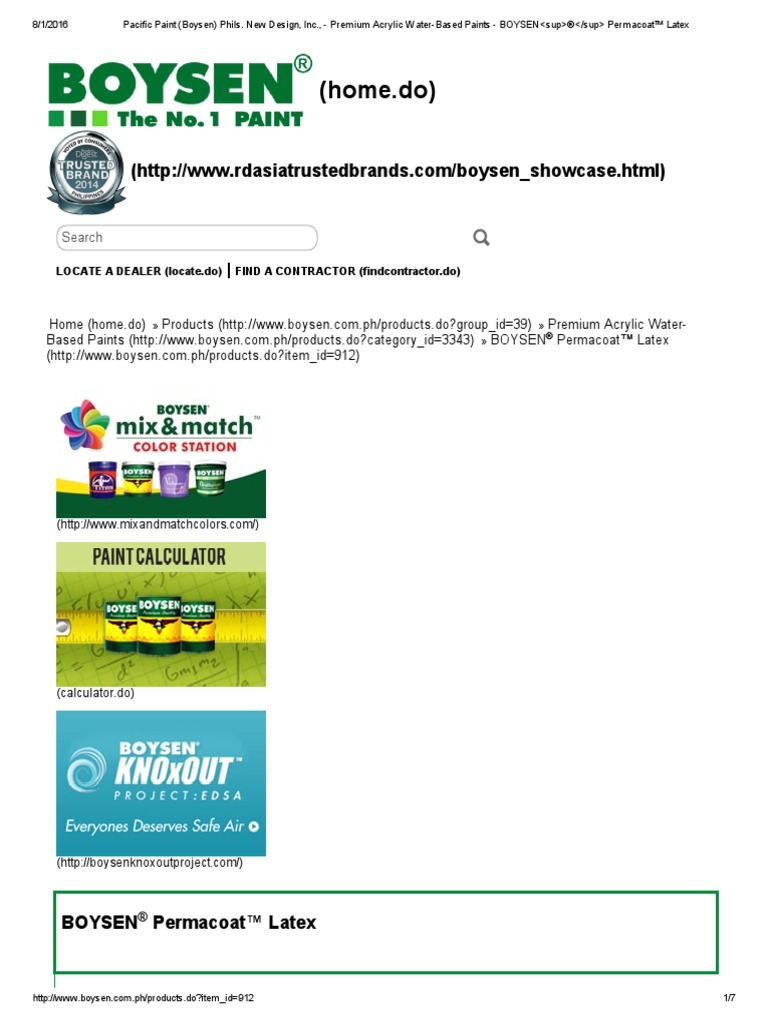 Boysen Flat Latex Finish.pdf | Acrylic Paint | Paint