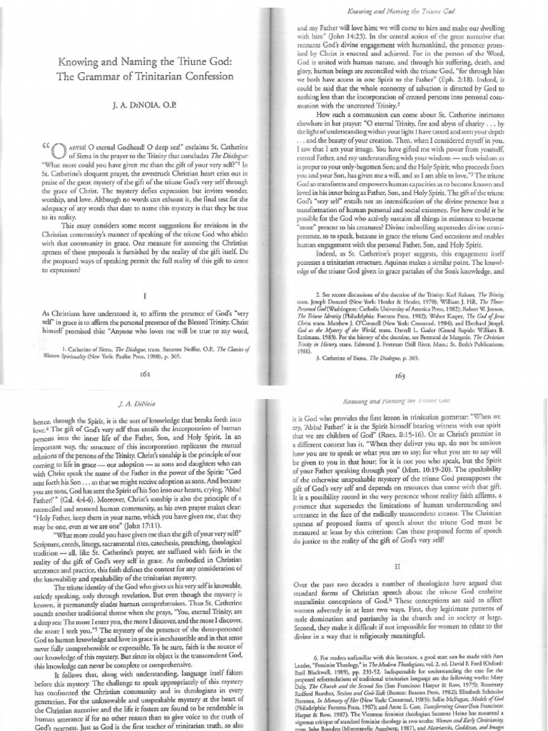 Knowing and Naming The Triune God | PDF