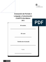 Evaluacion 4basico Lenguaje Periodo4