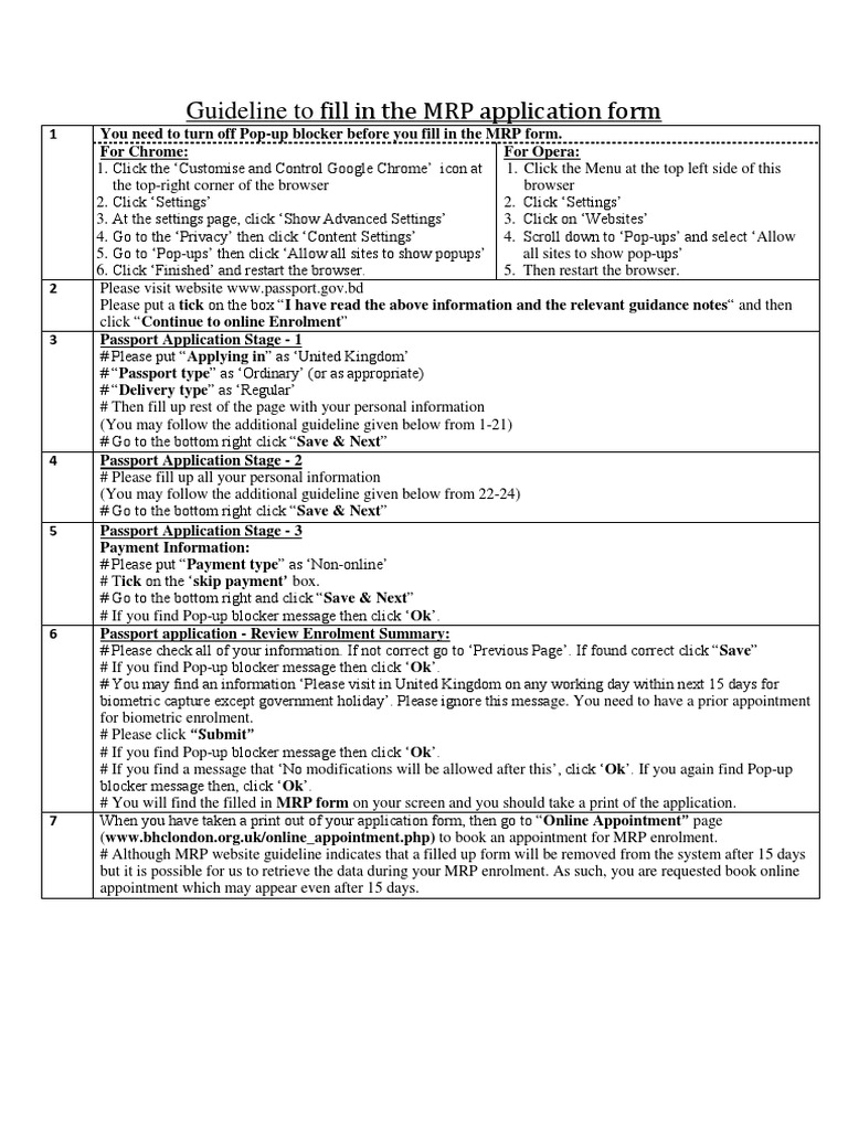 Guideline To Fill in The MRP Application Form | PDF | Software | World ...