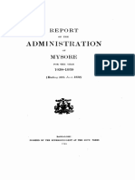 Report On The Administration of Mysore For The Year 1938-1939