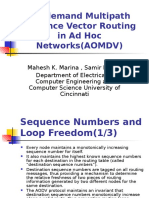 On-Demand Multipath Distance Vector Routing in Ad Hoc Networks (AOMDV)