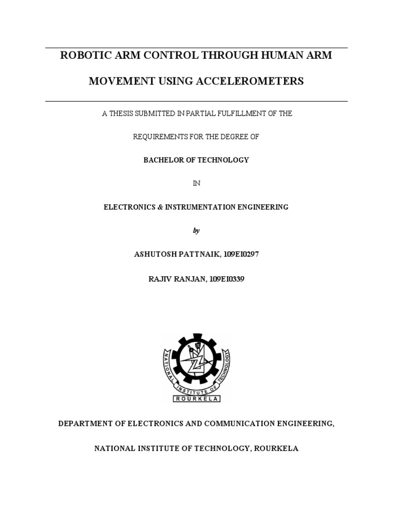 Robotic Arm Project Report PDF Analog To Digital Converter Microcontroller