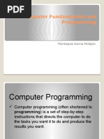 Computer Fundamentals and Programming: Montaigne Garcia Molejon