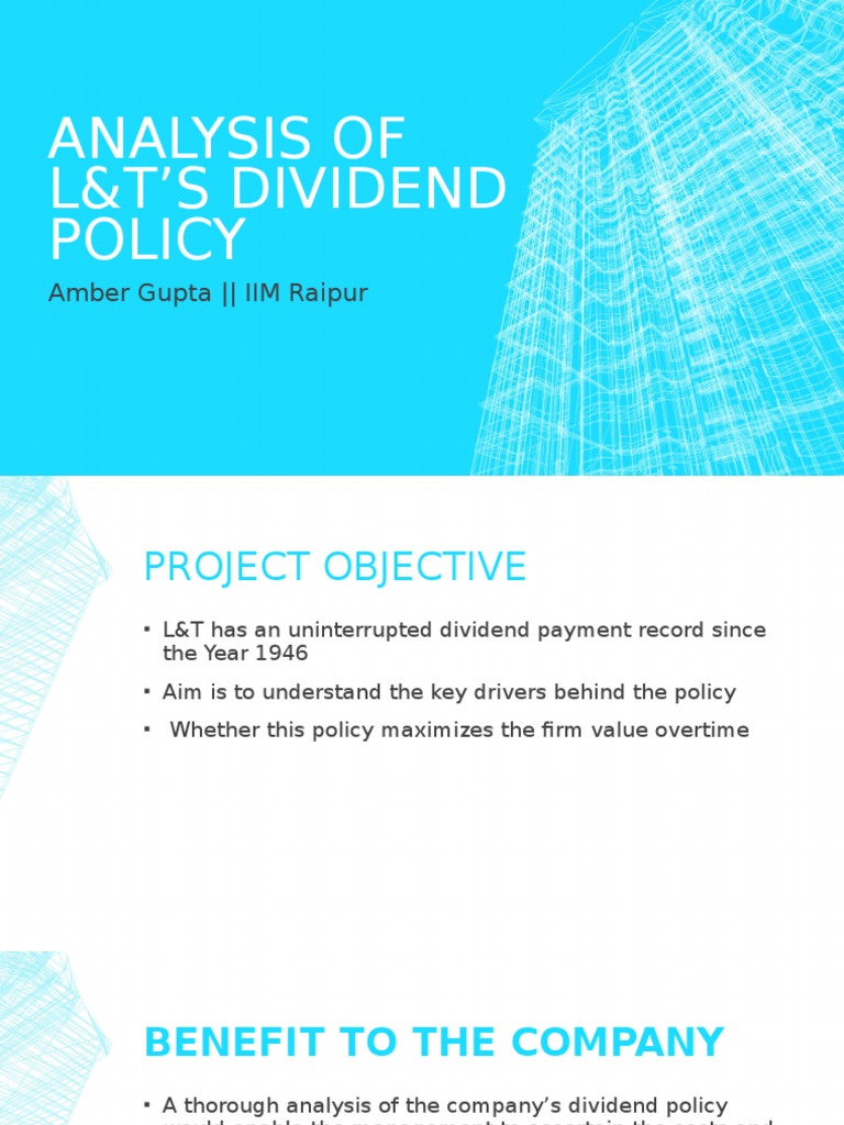 L&T Dividend Policy Analysis Report | PDF | Dividend | Share Repurchase