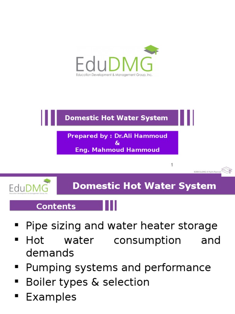 Domestic Hot Water System Design Guide | PDF | Water Heating | Thermal ...