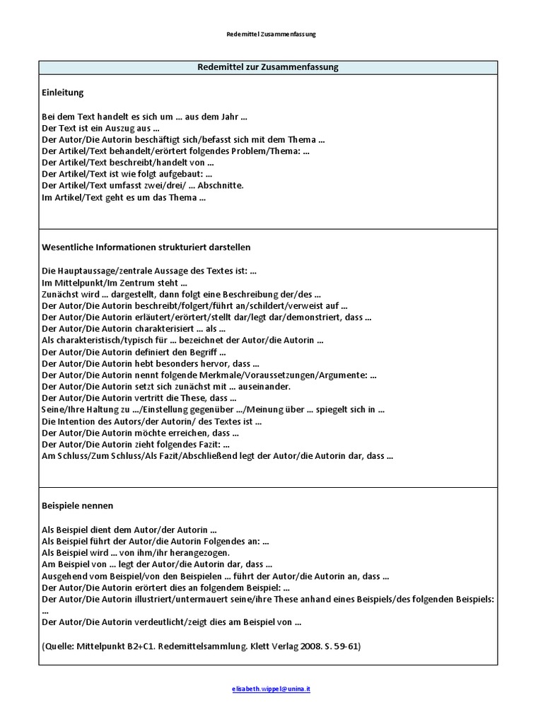 A11 Redemittel Zusammenfassung PDF - Scribd
