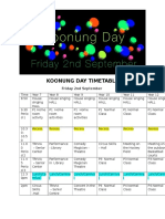 Koonung Day Timetable 2016