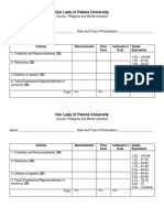 Evaluation Sheet For Prelim Presentation