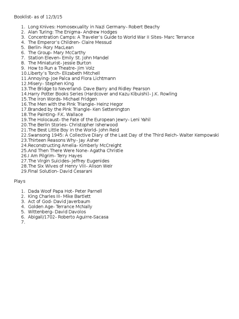 Book List | PDF