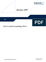 Mark Scheme January 2007: GCE O Level Accounting (7011)