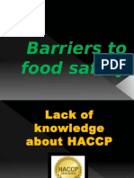 Barriers to food safety: Lack of HACCP knowledge