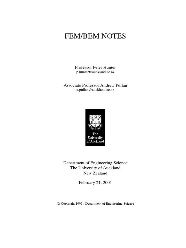 Hunter P. - Finite Element Method - Boundary Element Method PDF | PDF ...