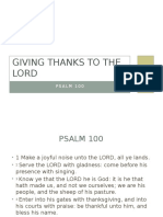 Giving Thanks To The Lord