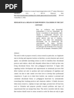 Download Research As A Means Of Teacher Empowerment In The 21st Century _ Educacin y educadores Mayo 31 2010 by Yamith J Fandio SN32284729 doc pdf