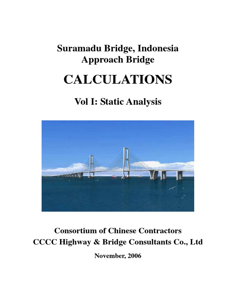 Suramadu Bridge Static Analysis Report | PDF | Deep Foundation | Beam ...