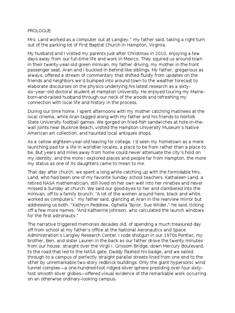 Excerpt From "Hidden Figures" by Margot Lee Shetterly. PDF Langley