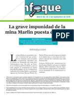 Enfoque No. 44 La Grave Impunidad de La Mina Marlin Puesta en Venta