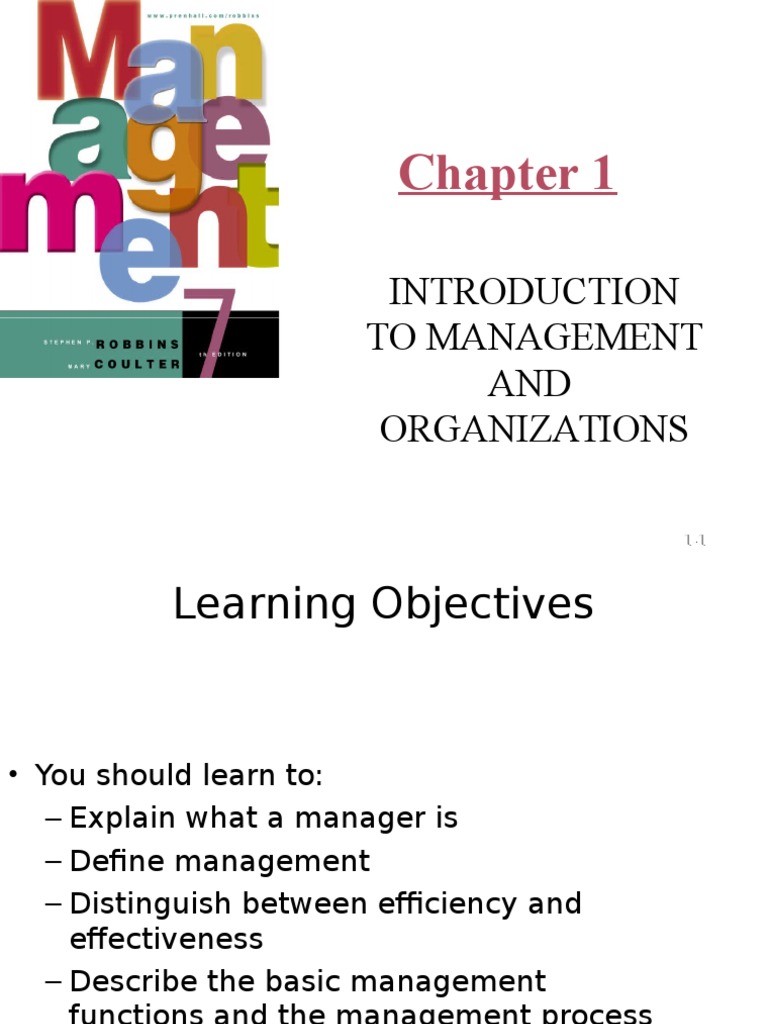 Introduction To Management | Download Free PDF | Efficiency | Goal