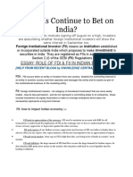 Will Fiis Continue To Bet On India?: Essay-Role of Fdi & Fii in Indian Economy