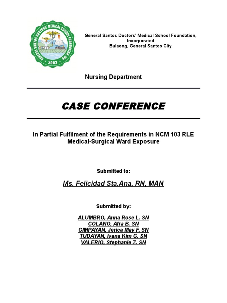 Case Conference: Nursing Department | PDF | Kidney | Chronic Kidney Disease