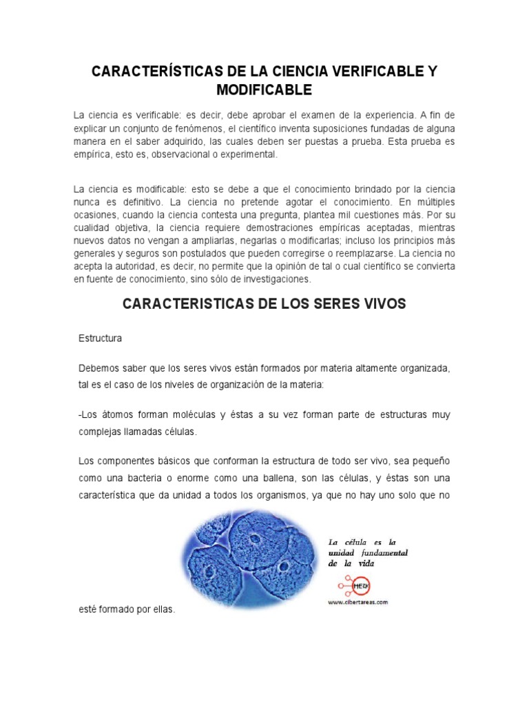 Características de La Ciencia Verificable y