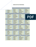 Código ética profesional valores