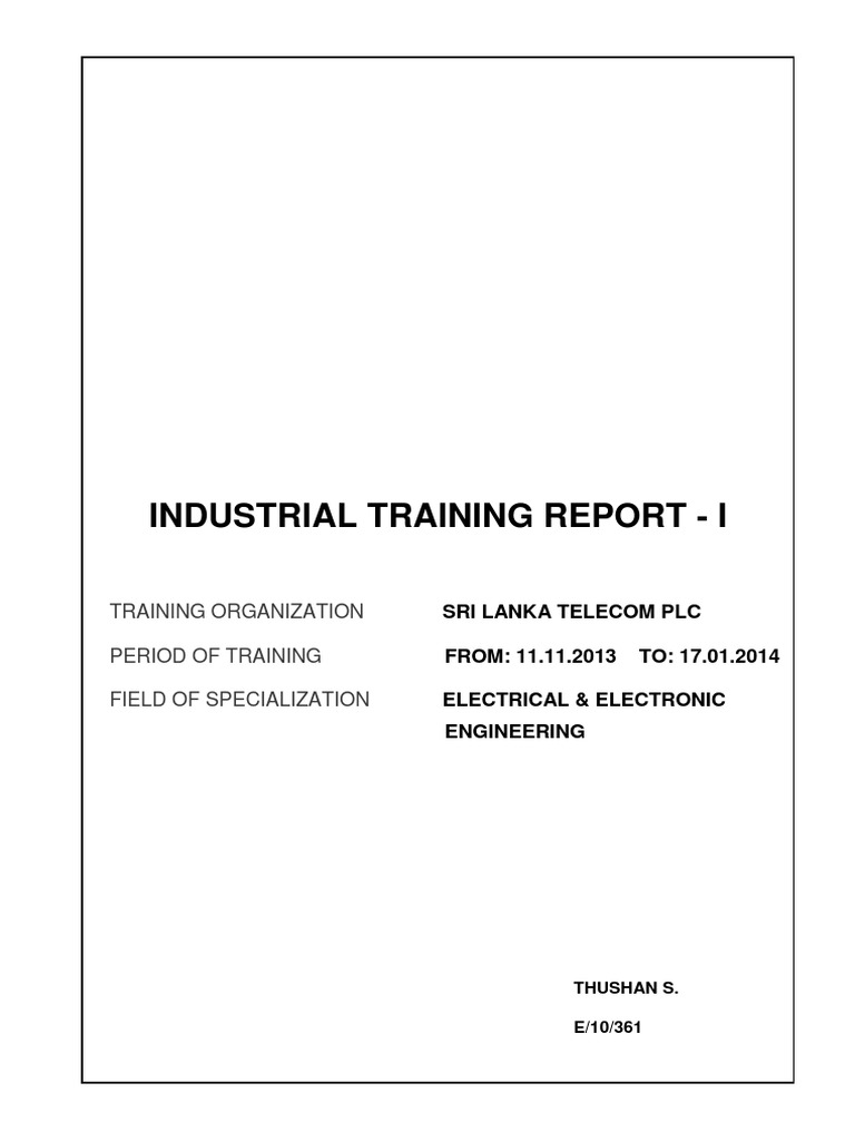 SLT Industrial Training Report | PDF | Code Division Multiple Access ...
