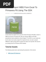 How To Import WBS From Excel To Primavera P6 Using The SDK