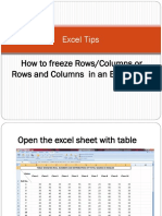 Excel Tips: How To Freeze Rows/Columns or Rows and Columns in An Excel Table