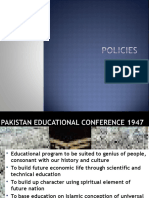 Educational Policies of Pakistan