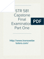 STR 581 Capstone Final Examination, Part One - STR 581 Capstone Final Examination, Part One Answers - Transweb E Tutors