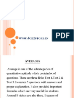 Quantitative Aptitude Averages Chapter - JobzStore