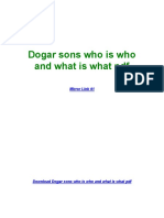 Dogar Sons Who Is Who and What Is What PDF