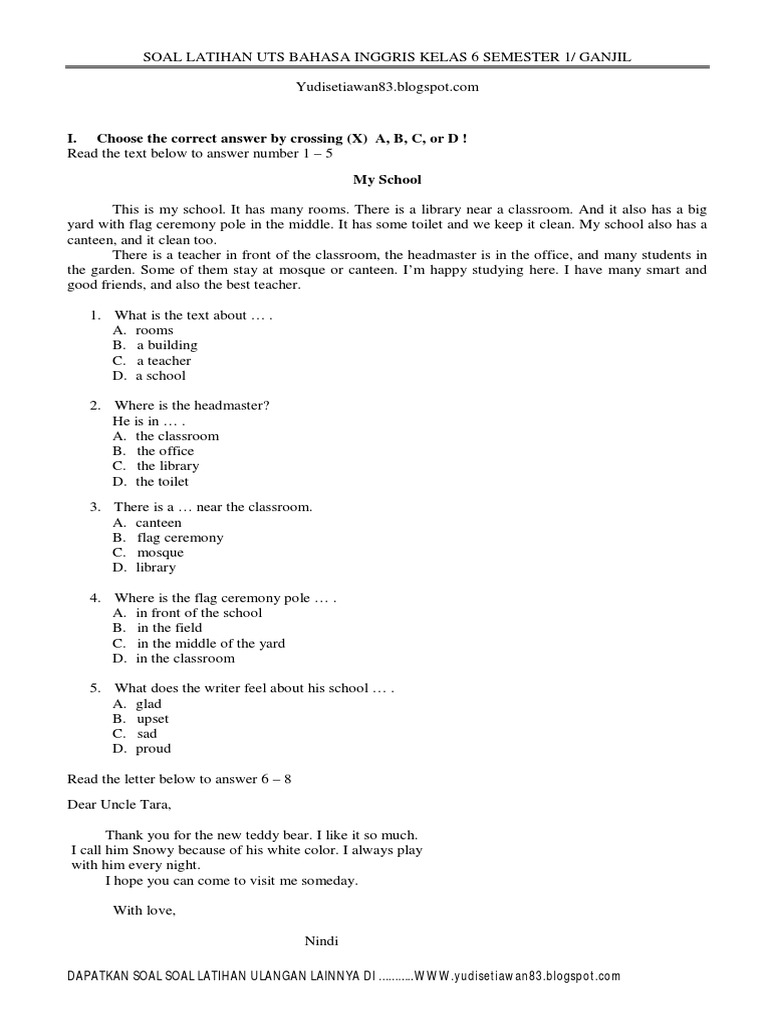 SOAL LATIHAN UTS BAHASA INGGRIS KELAS 6 SEMESTER 1.pdf