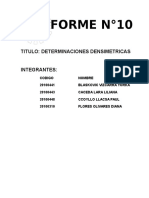 10 DETERMINACIONES DENSIMETRICAS