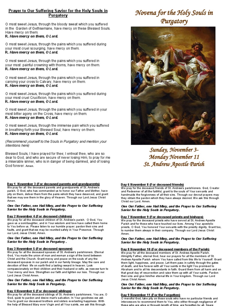 Novena For The Holy Souls in Purgatory | Download Free PDF | Purgatory ...